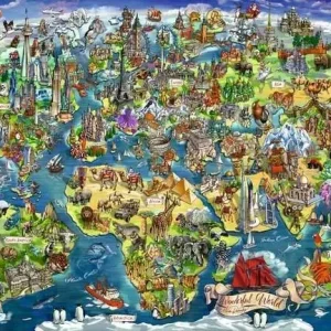 Ravensburger Puzzle World Map With Points Of Interest