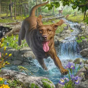 Schmidt Spiele Puzzle Mark Fredrickson - Retriever in Spring - 1000 pieces