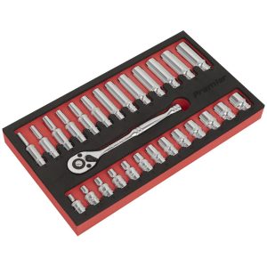 Sealey 27 Piece 1/4" Drive Socket Set in Foam Module