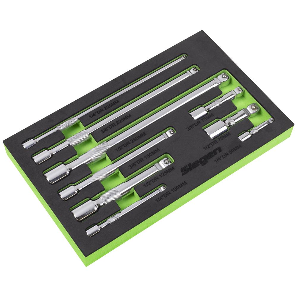 Siegen 9 Piece Combination Drive Socket Extension Bar Set Combination