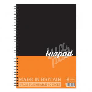 Silvine Luxpad FSC A4 Wirebound Card Cover Notebook Ruled 160 Pages