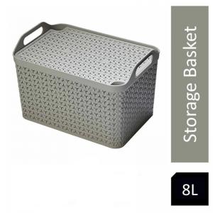 Strata Weave Baskets with Lids 8 Litre Home Multipurpose Storage