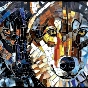 SunsOut Puzzle Stained Glass Wolves - 1000 pieces