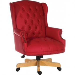 Teknik Office Chairman Rouge Swivel Large Traditional Button Tufted
