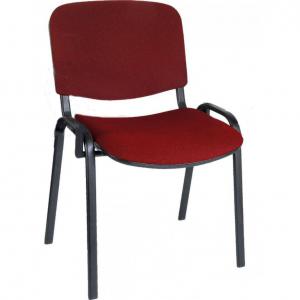 Teknik Office Conference Burgundy Fabric Stackable Fully Assembled