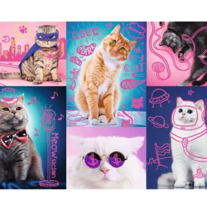Trefl Puzzle Neon Color Line - Katzen - 1000 pieces