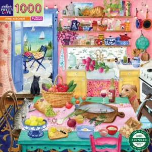 eeBoo Puzzle Pink Kitchen - 1000 pieces