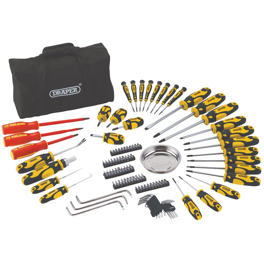 Draper 100 Piece Screwdriver and Bit Set Yellow