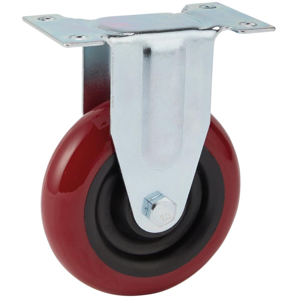Draper Fixed Plate Fixing Polyurethane Wheeled Castor 100mm