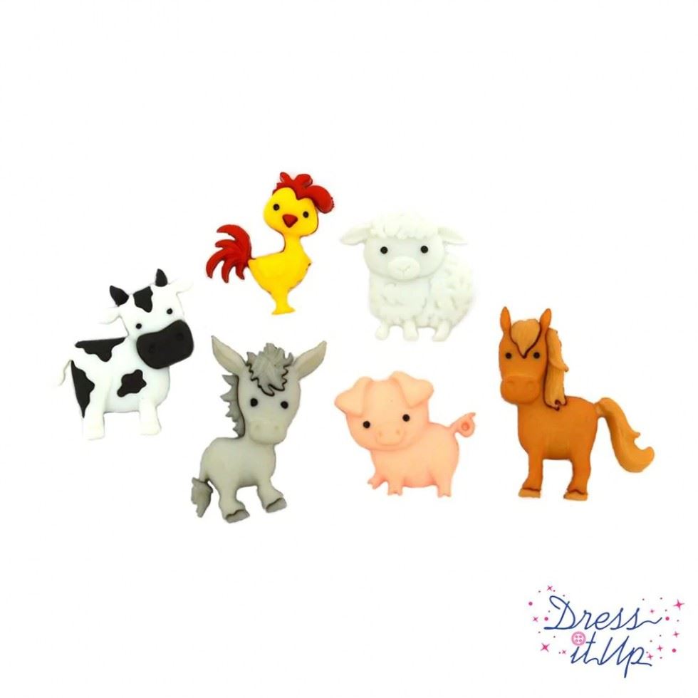 Dress It Up In the Barnyard Buttons