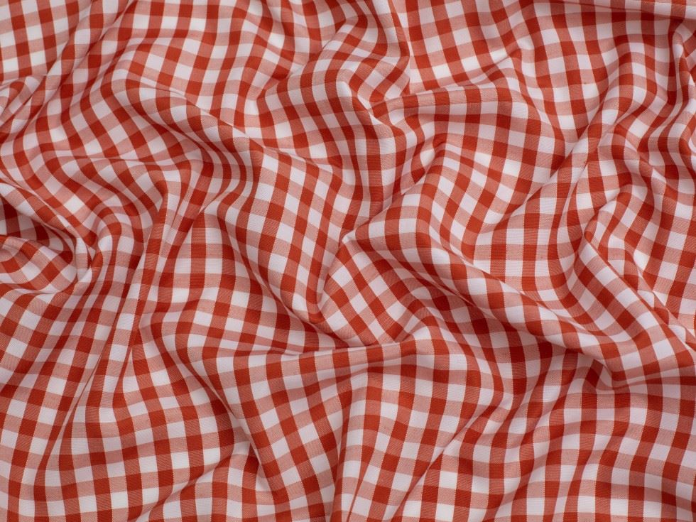 Minerva Core Range 1/4 inch Check Gingham Fabric Rust