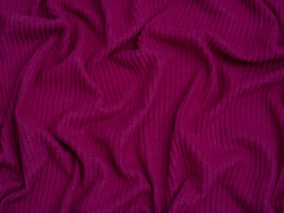 Minerva Core Range Brushed Texture Rib Stretch Knit Fabric Fuchsia