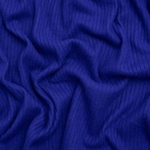 Minerva Core Range Brushed Texture Rib Stretch Knit Fabric Royal Blue