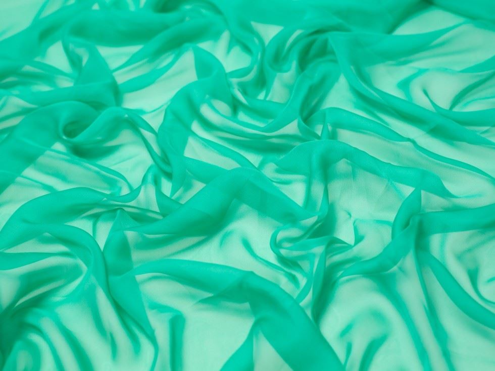 Minerva Core Range Cationic Sheer Chiffon Fabric Peppermint