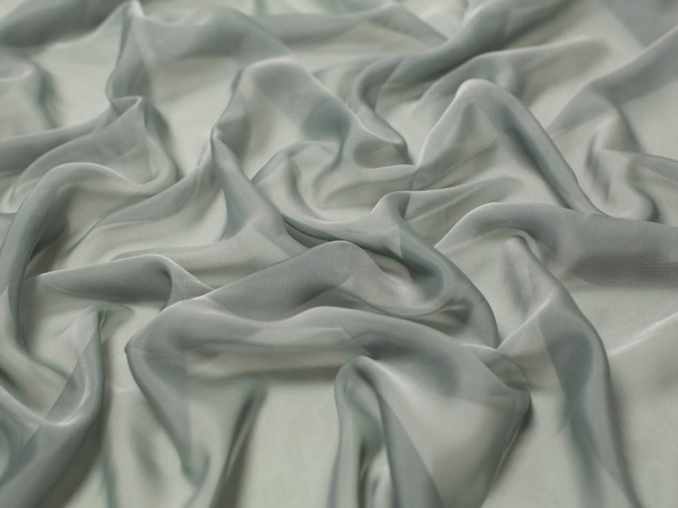 Minerva Core Range Cationic Sheer Chiffon Fabric Silver
