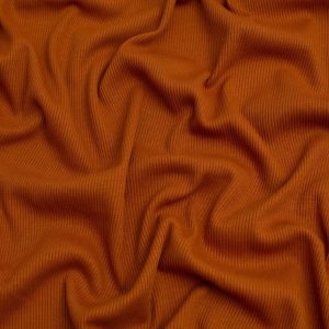 Minerva Core Range Cotton Rib Stretch Knit Fabric Rust