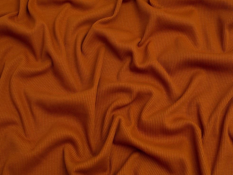 Minerva Core Range Cotton Rib Stretch Knit Fabric Rust