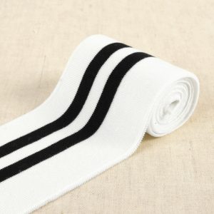 Minerva Core Range Knitted Cuff Ribbing White & Black