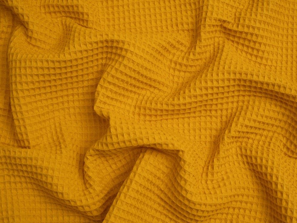 Minerva Core Range Medium Cotton Waffle Fabric Ochre