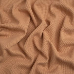 Minerva Core Range Mini Waffle Textured Stretch Knit Fabric Salmon