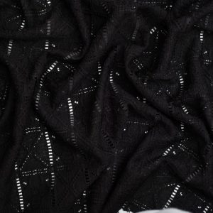 Minerva Core Range Patchwork Crochet Effect Lace Textured Stretch Knit Fabric