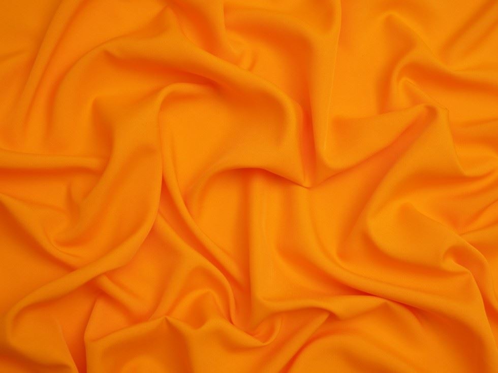 Minerva Core Range Soft Touch Crepe Fabric Bright Orange