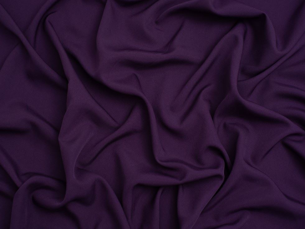 Minerva Core Range Soft Touch Crepe Fabric Deep Purple