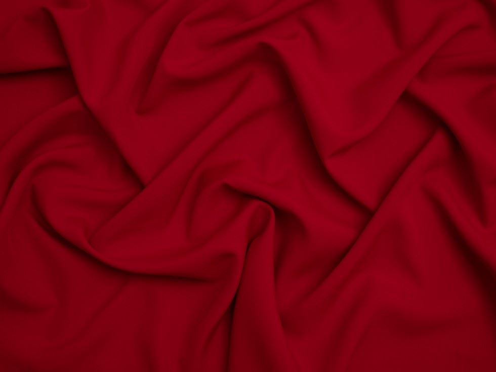 Minerva Core Range Soft Touch Crepe Fabric Deep Red