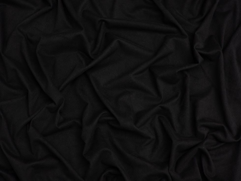 Minerva Core Range Suede Stretch Knit Fabric Black
