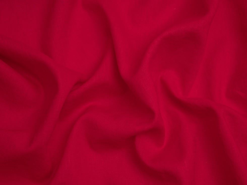 Minerva Core Range Washed Slub 100% Linen Fabric Red