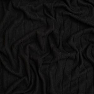 Minerva Core Range Wide Brushed Texture Rib Stretch Knit Fabric Black