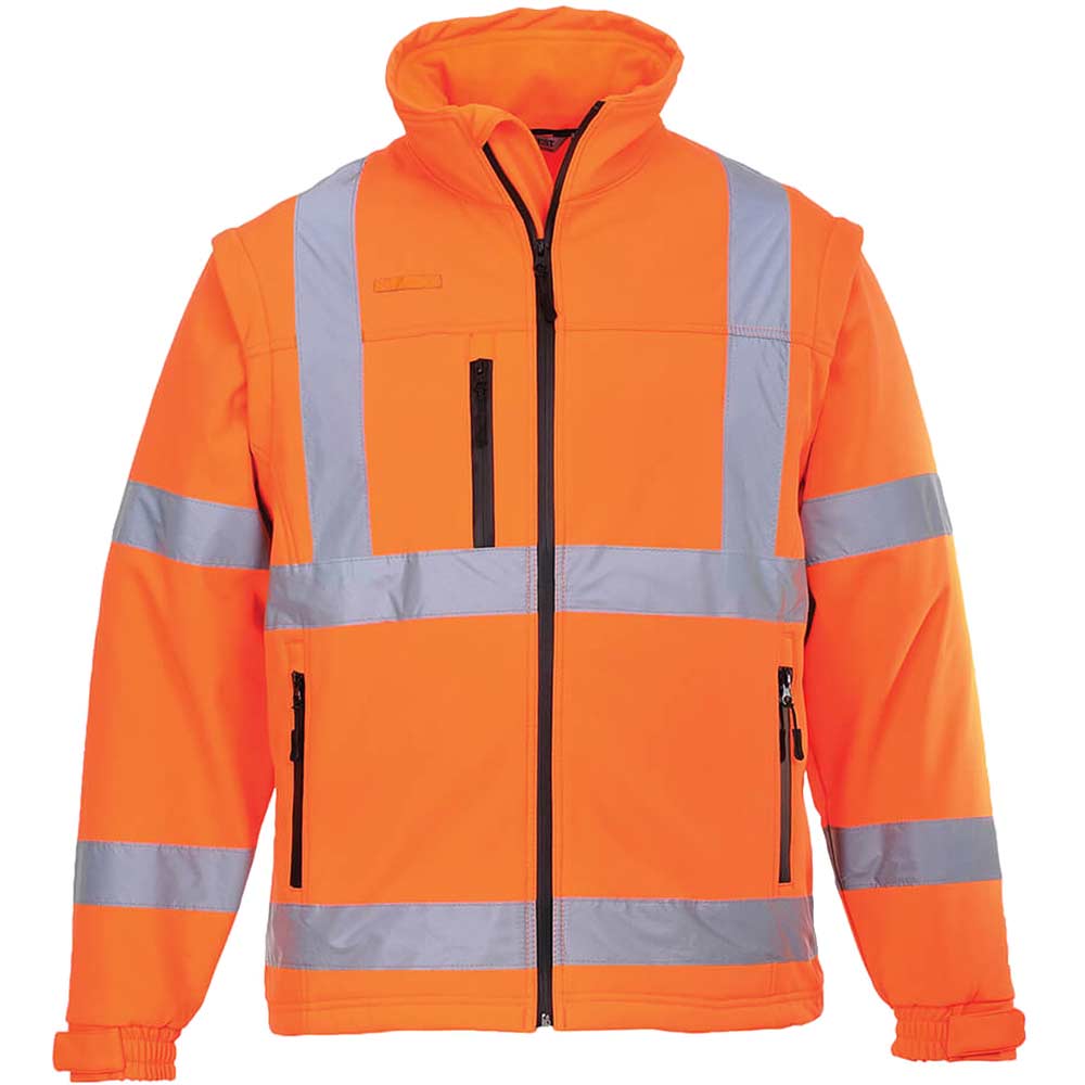Portwest 2 in 1 Waterproof Hi Vis Softshell Jacket Orange 4XL