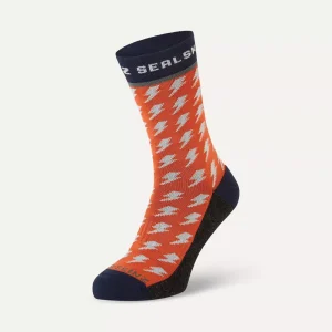 SealSkinz Rudham Lightning Mid Length Meteorological Active Sock Orange/Cream