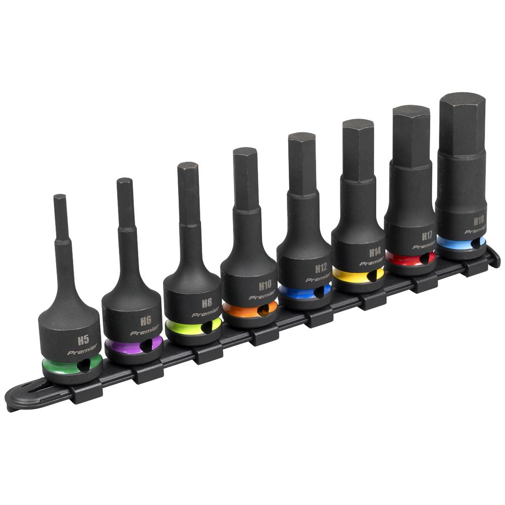 Sealey 1/2" Drive Impact Hexagon Socket Bit Set 1/2"
