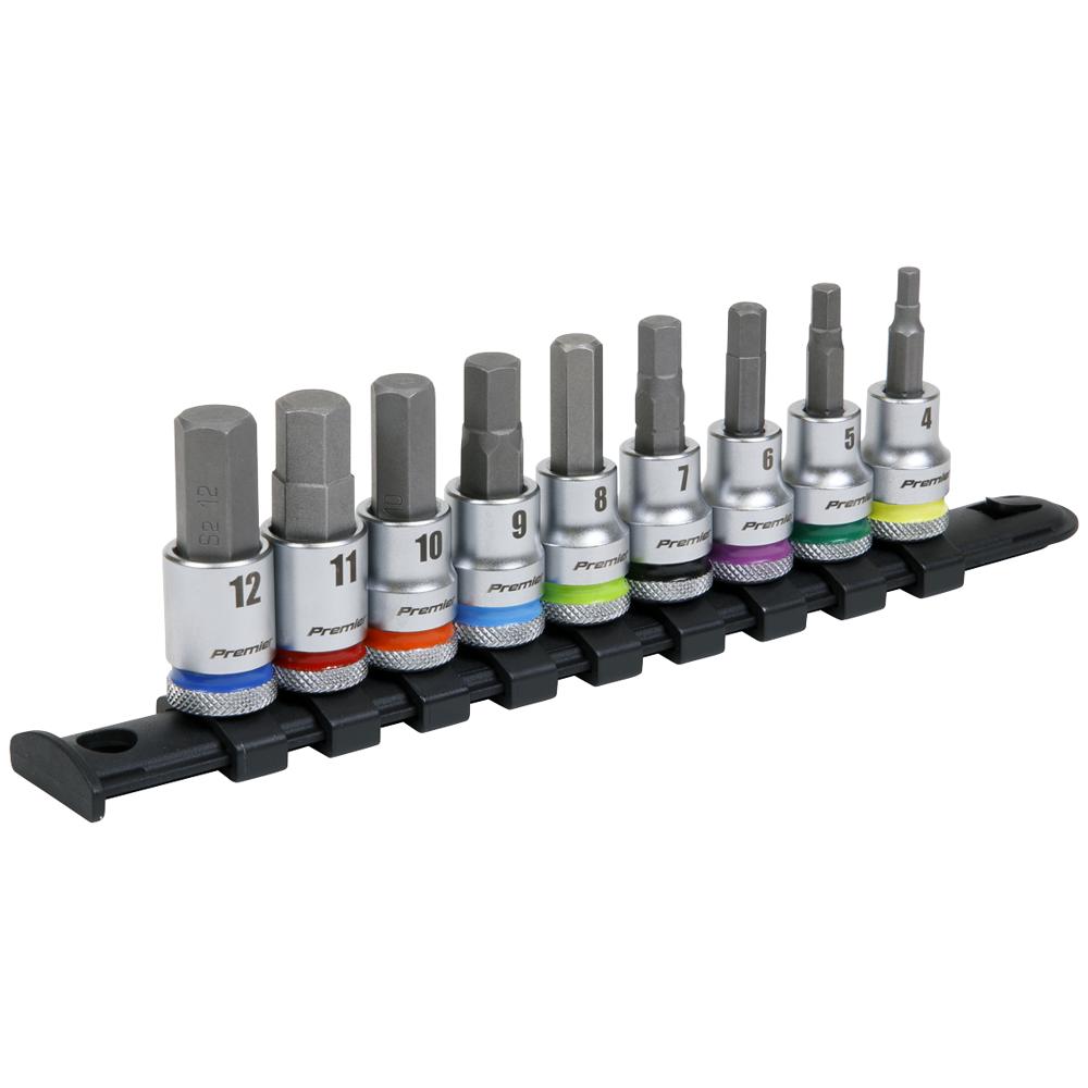 Sealey 3/8" Drive Colour Coded Hexagon Socket Bit Set 3/8"