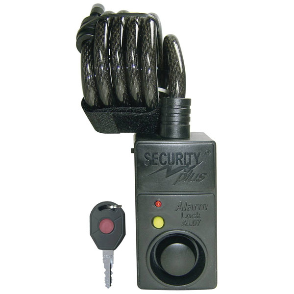 Security Plus PK96 Steel Cable Lock Black Key Lock Extra Long 360°...