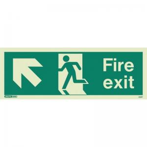 Sign-Fire Exit Escape Up Left Photo Lum 200X450mm Rigid 318206