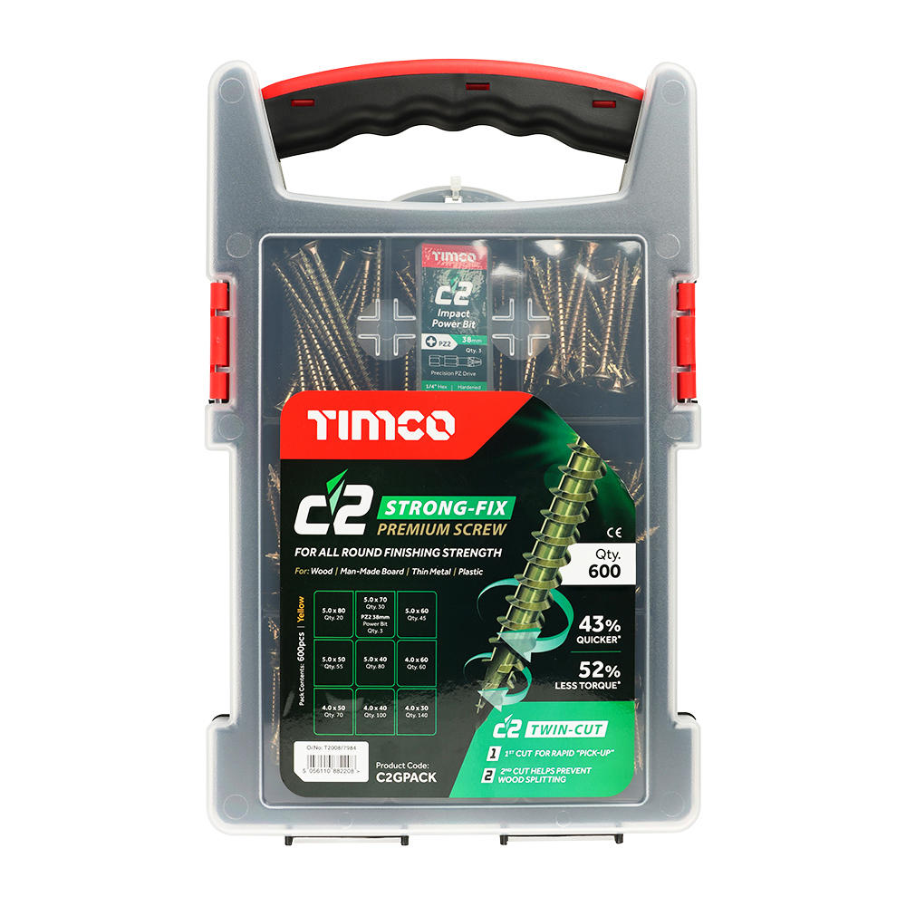 Timco C2 Strong Fix Wood Screws Mixed Grab Pack