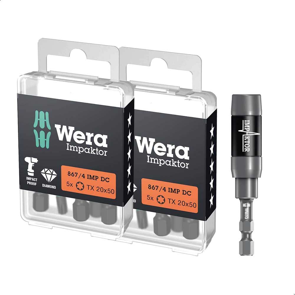 Wera 867/4 11 Piece Impaktor Torx Screwdriver Bit Set