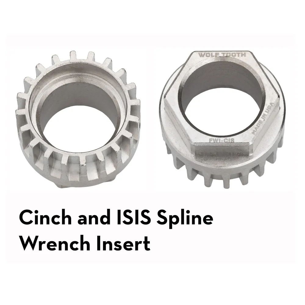 Wolf Tooth Pack Wrench Cinch and ISIS Spline Inserts Silver