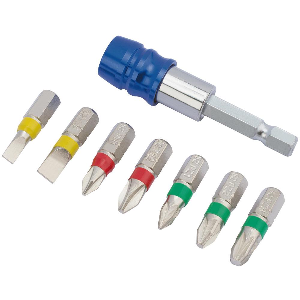 Draper 8 Piece Coloured Screwdriver Bit Set