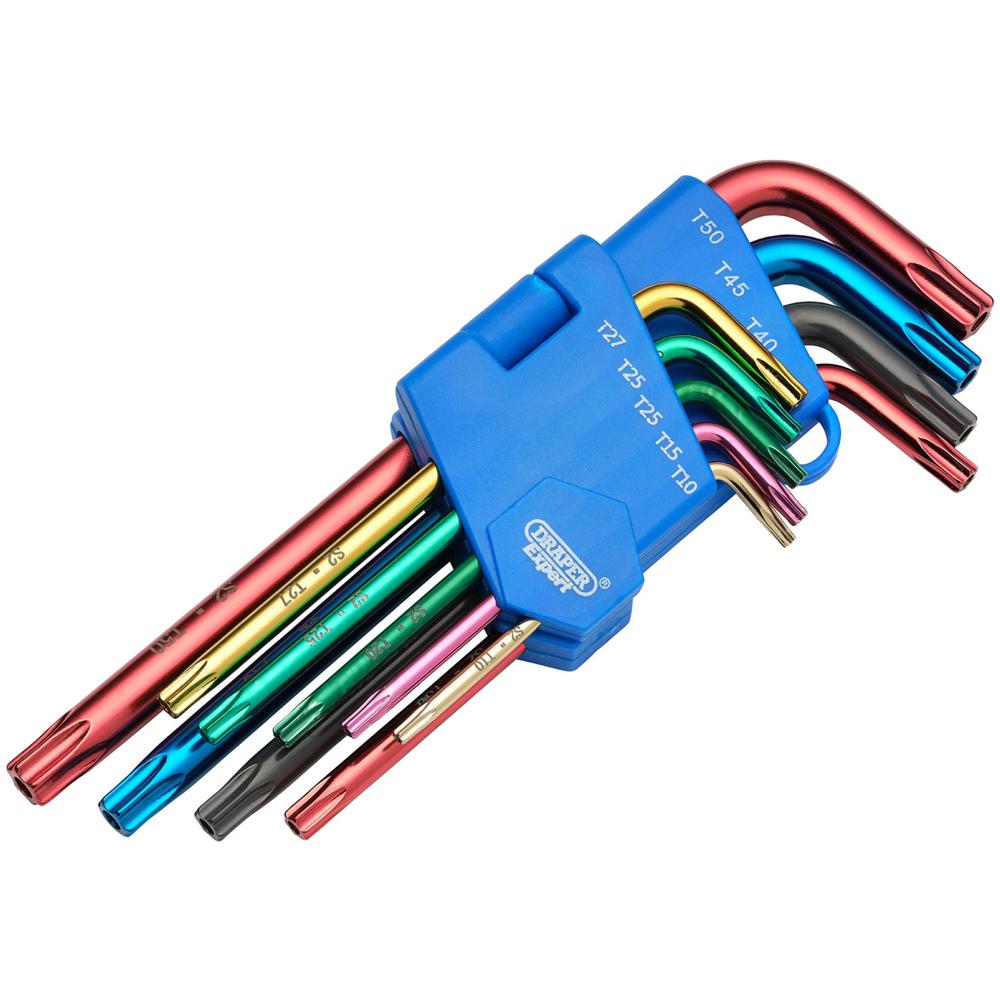 Draper Expert 9 Piece Colour Coded Security Torx Key Set