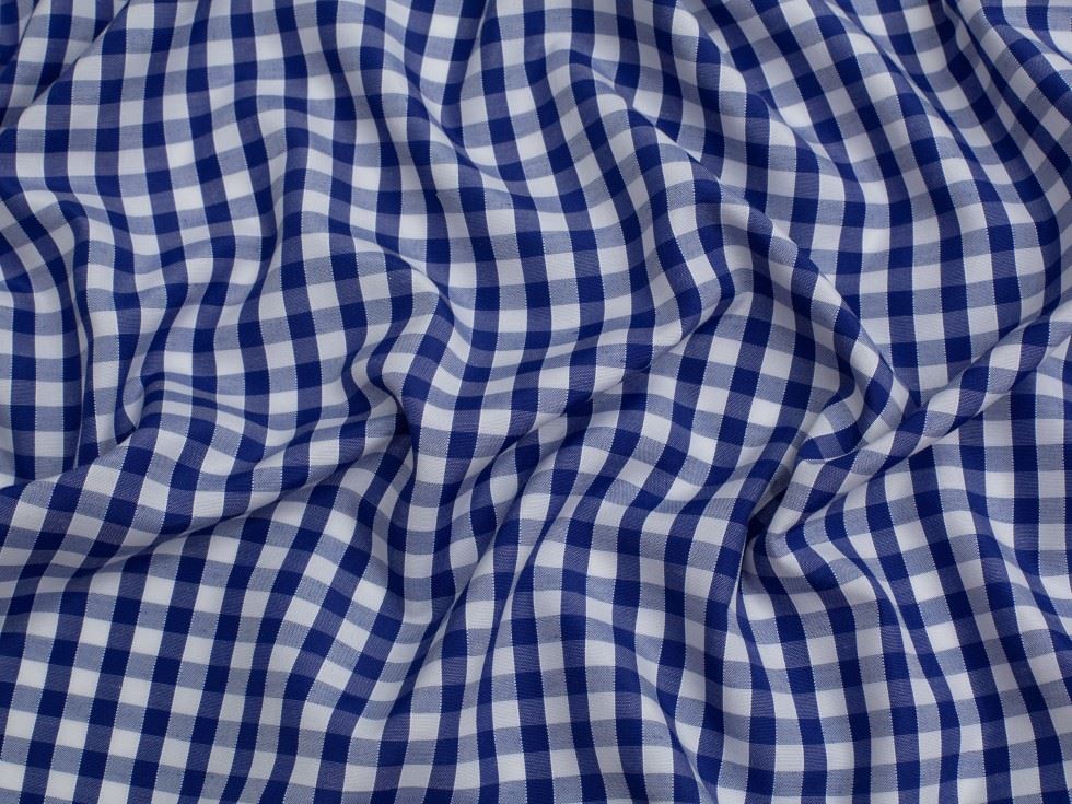 Minerva Core Range 1/4 inch Check Gingham Fabric Royal Blue