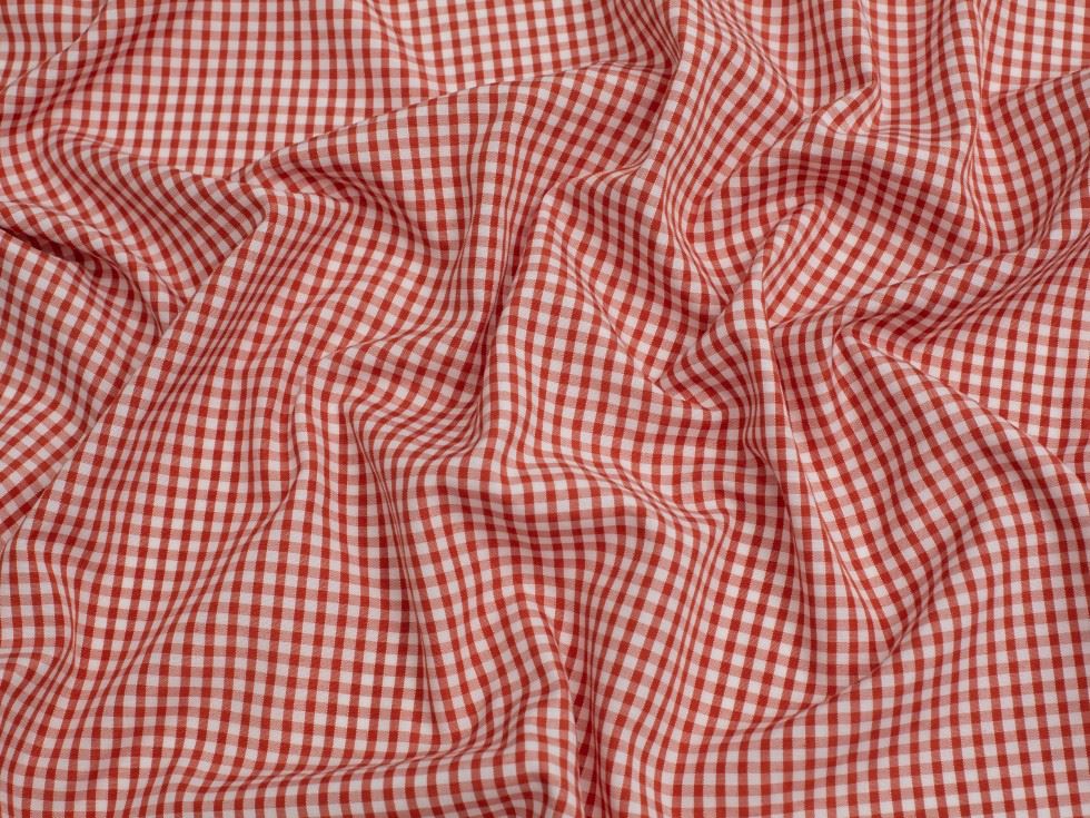 Minerva Core Range 1/8 inch Check Gingham Fabric Rust