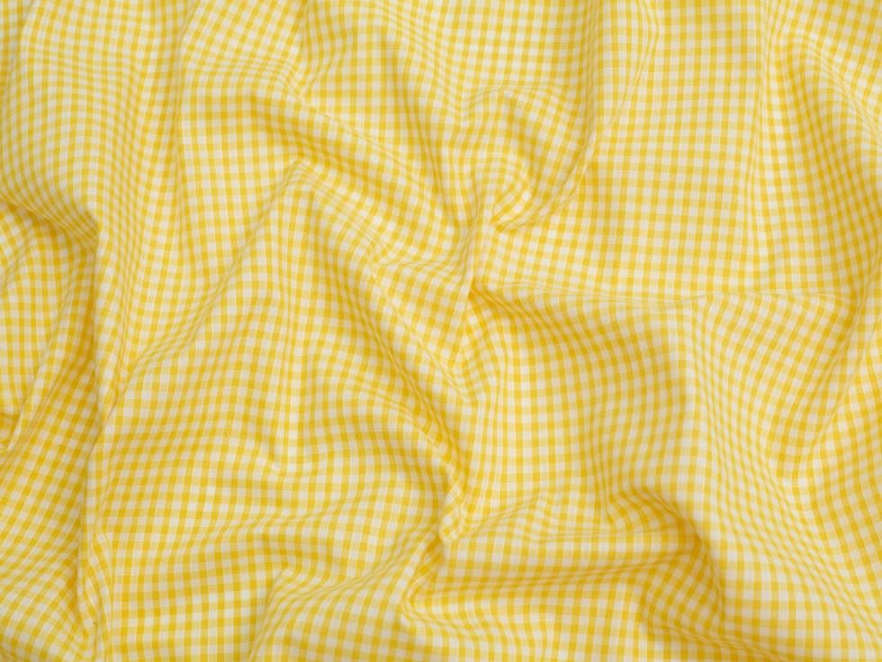 Minerva Core Range 1/8 inch Check Gingham Fabric Yellow