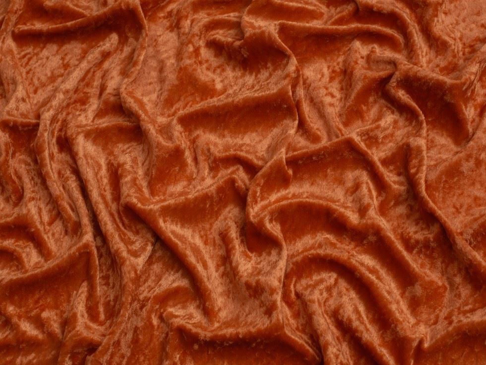 Minerva Core Range Crush Velvet Stretch Knit Fabric Ginger