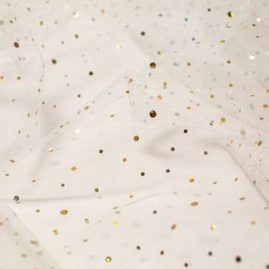 Minerva Core Range Sequin Tulle Net Fabric Ivory