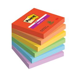 Post-It Super Sticky Notes 90 Sheets 76x76mm Playful Colours Pack 6
