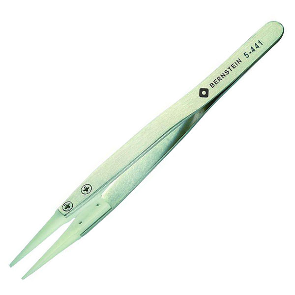 Bernstein 5-441 "Delrin" Tips Tweezers 125mm Rounded Tips 1.5mm Width
