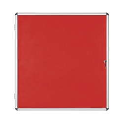 Bi-Office Enclore Lockable Board, Red Fe